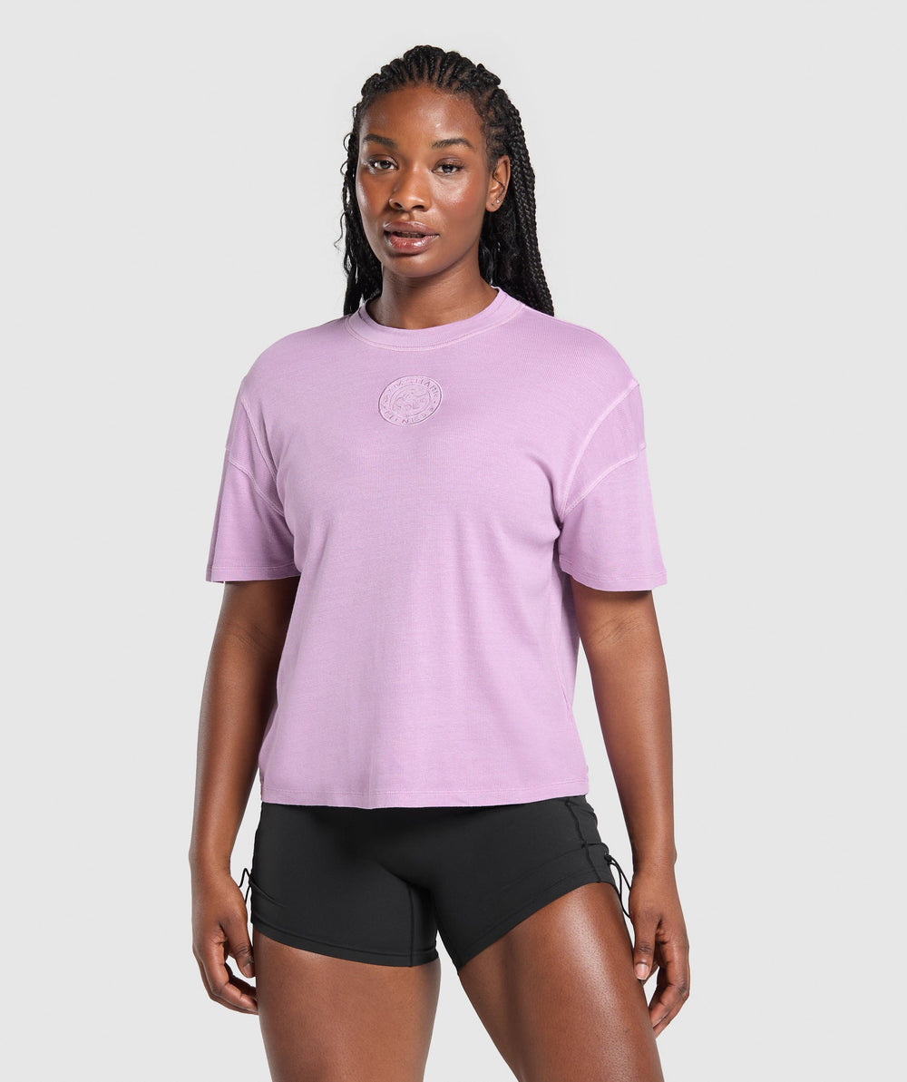 Premium Legacy Washed Oversized T-Shirt Warm Lilac