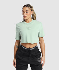 Legacy Washed Crop Top Faded Green