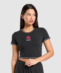 Your Plate or Mine Baby Tee Black