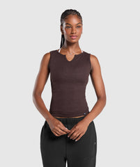 Rest Day Rib Top Brown Marl