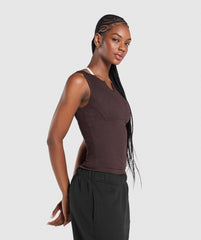 Rest Day Rib Top Brown Marl