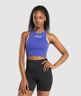 Block Crop Tank Force Blue