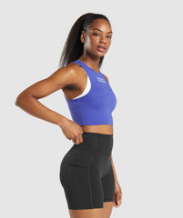 Block Crop Tank Force Blue