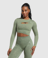 Adapt Safari Seamless Faded Long Sleeve Top Force Green/Faded Green