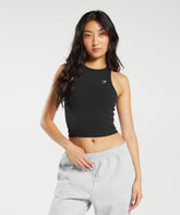 Essential Cotton Midi Tank Black