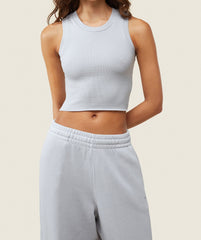 everywear Ribbed Body Tank Ice Grey