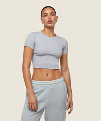 everywear Ribbed Tee Ice Grey