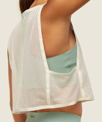 everywear Cropped Mesh Tank Soft White