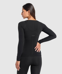 Rest Day Buttery Soft Long Sleeve Top Black