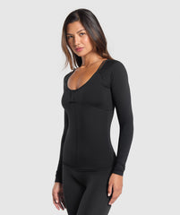 Rest Day Buttery Soft Long Sleeve Top Black