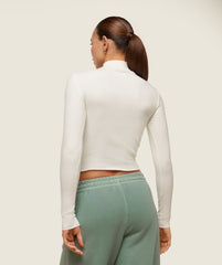 everywear Long Sleeve Ribbed Turtle Neck Soft White