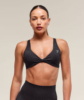Adapt X Whitney Animal Seamless Twist Front Bra Asphalt Grey/Black