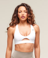 Peek A Boo Sports Bra White