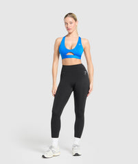 Peek A Boo Sports Bra Barbell Blue