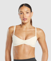 Elevate Ruched Sports Bra Oat White