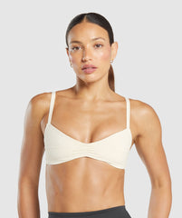 Elevate Ruched Sports Bra Oat White