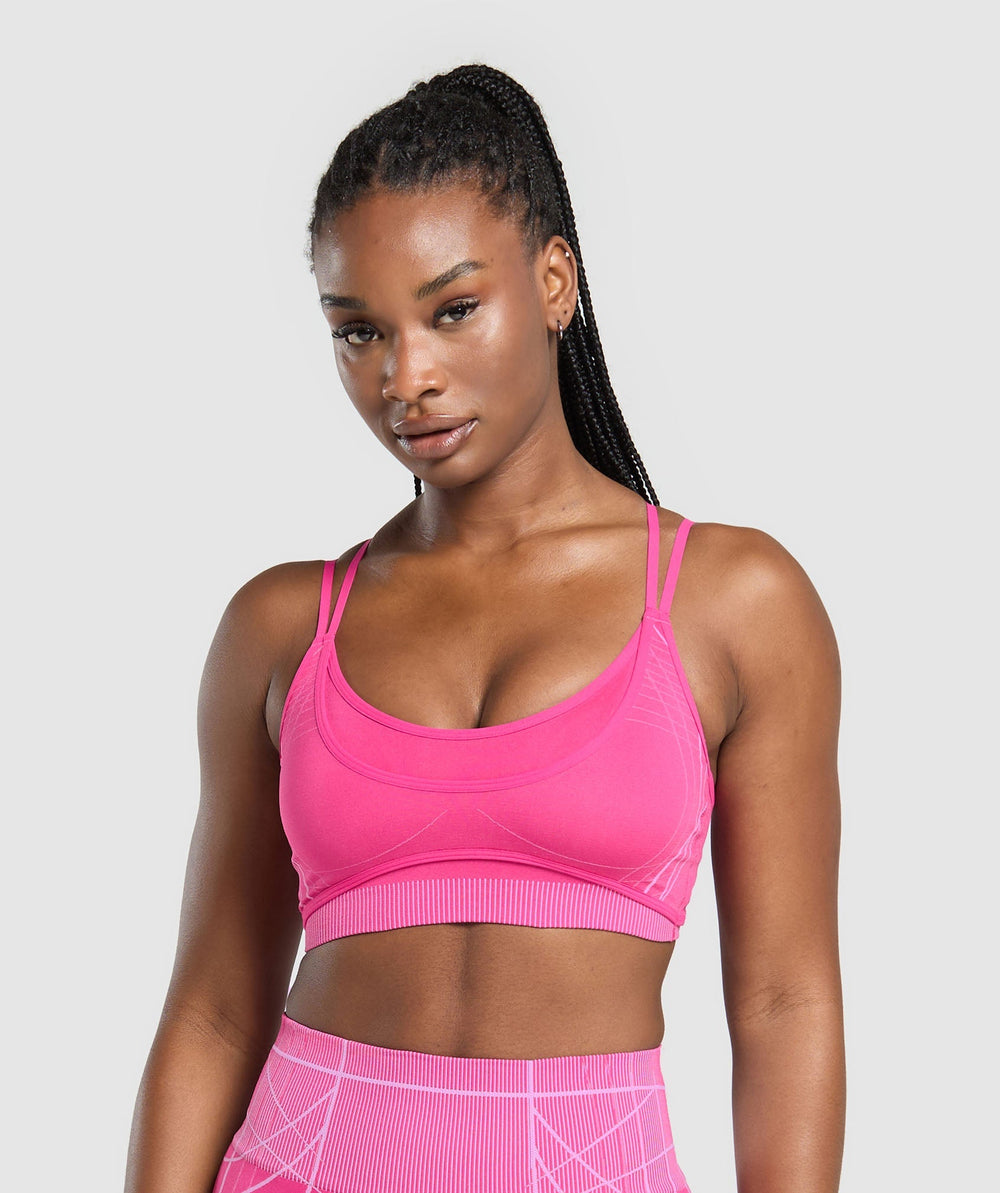 Apex Seamless Strappy Sports Bra Valley Pink/Sour Pink