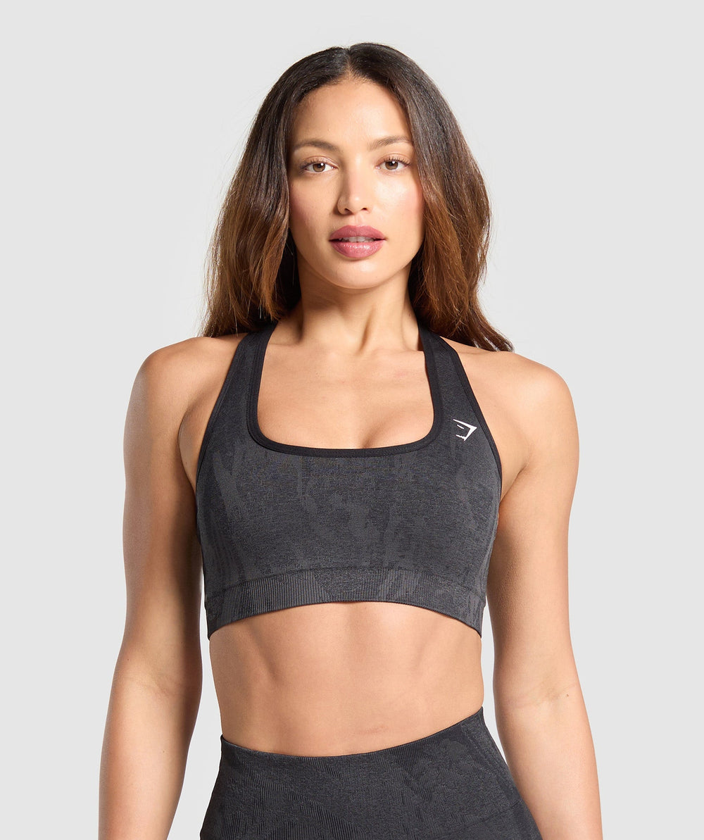 Adapt Camo Racer Back Sports Bra Asphalt Grey/Black