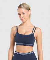 Contrast Seamless Sports Bra Heavy Blue