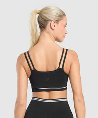 Contrast Seamless Sports Bra Black