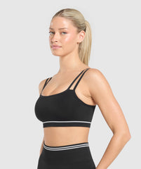 Contrast Seamless Sports Bra Black