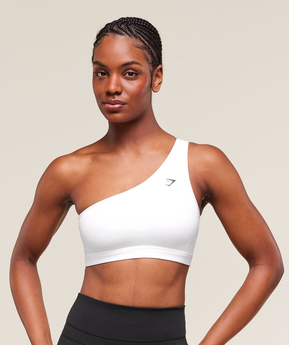 Asymmetric Sports Bra White