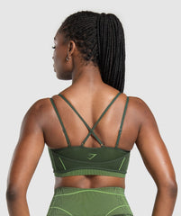 Apex Seamless Strappy Sports Bra Trail Green/Energy Gelato Green
