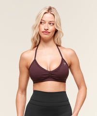 Light Support Minimal Halterneck Bra Cherry Purple