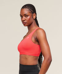 Asymmetric Sports Bra Coral Red