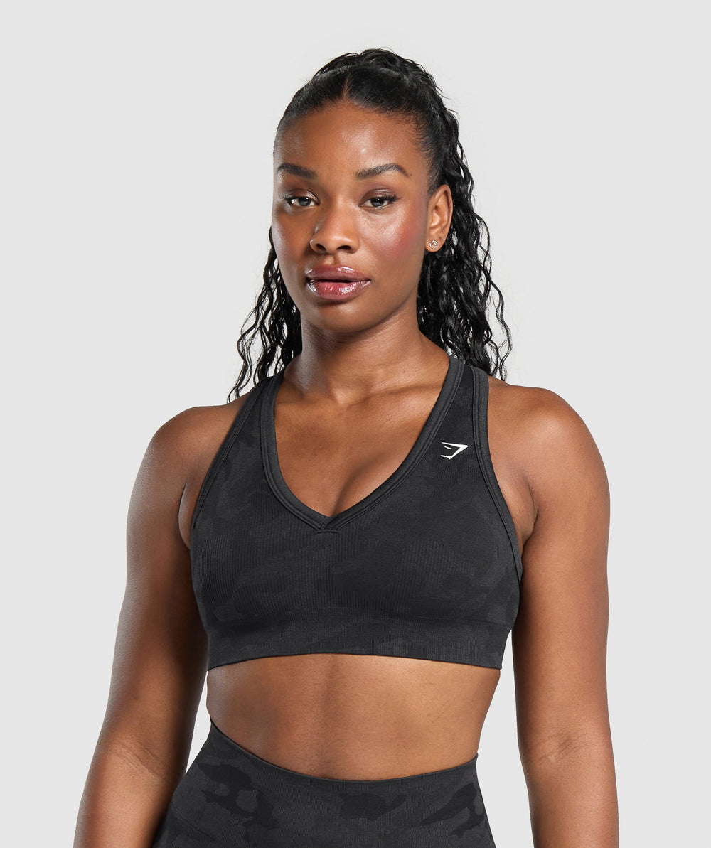Adapt Camo Sports Bra Black/Asphalt Grey