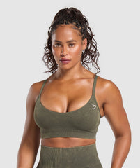 Gains Seamless Washed Sports Bra Strength Green