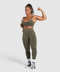 Gains Seamless Washed Sports Bra Strength Green