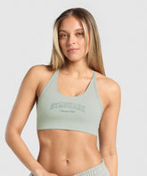 Campus Classics Graphic Sports Bra Stone Grey
