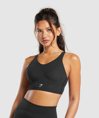 Longline Crossback Sports Bra Black