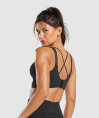 Longline Crossback Sports Bra Black