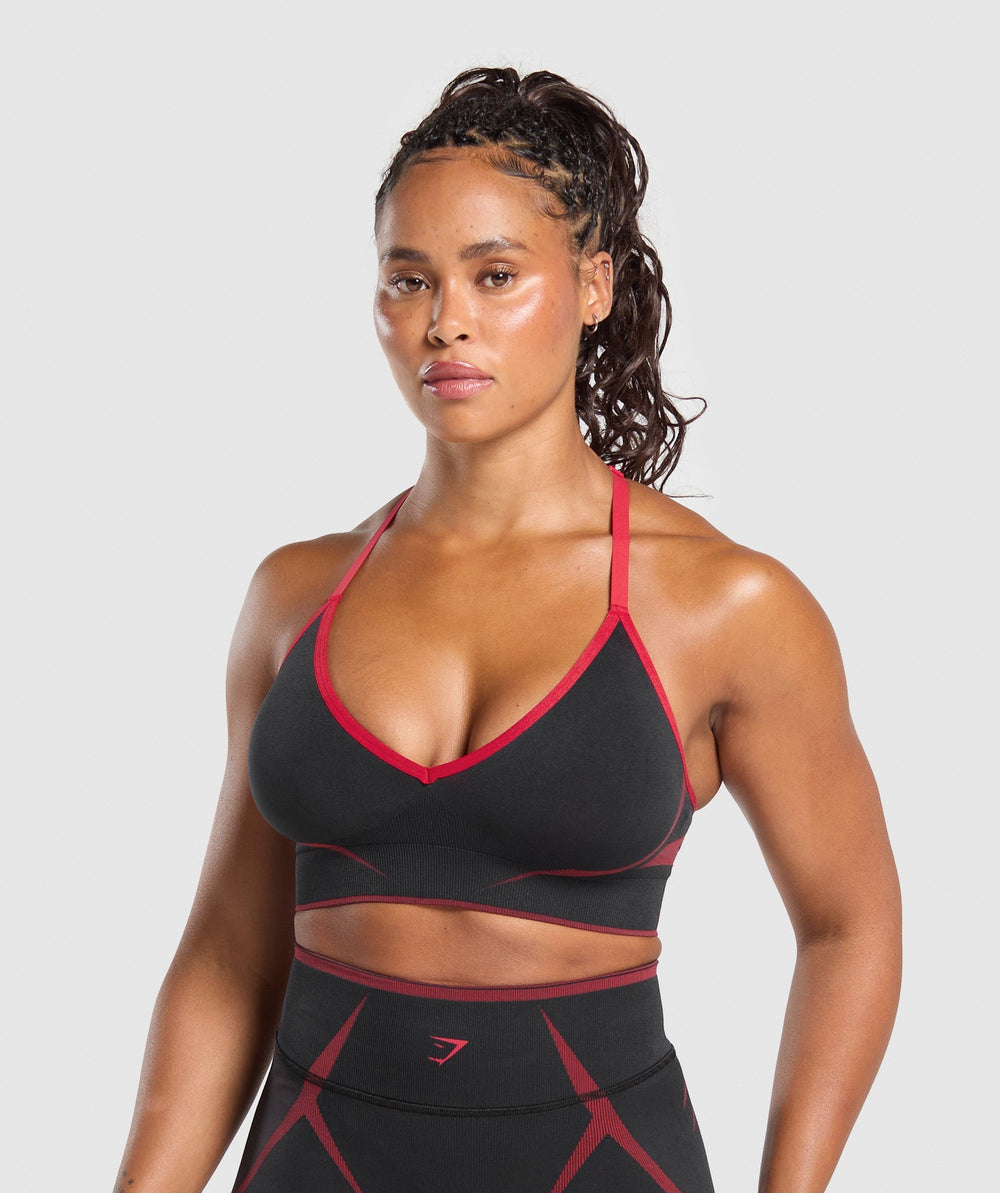 Apex Lift Seamless Sports Bra Black/Carmine Red