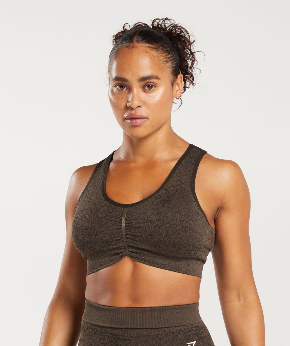 Adapt Pattern Seamless Longline Bra Woodland Brown/Soul Brown