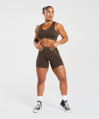 Adapt Pattern Seamless Longline Bra Woodland Brown/Soul Brown