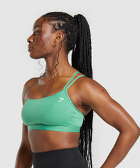 One Shoulder Sports Bra Lagoon Green