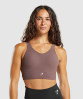 Longline Crossback Sports Bra Steel Purple