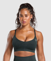 Gains Seamless Washed Sports Bra Black