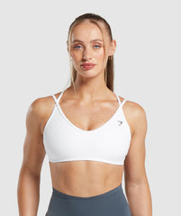 Back Gains Sports Bra White