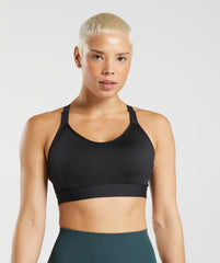 Cut Out Back High Support Sports Bra, B/C-E/F Black