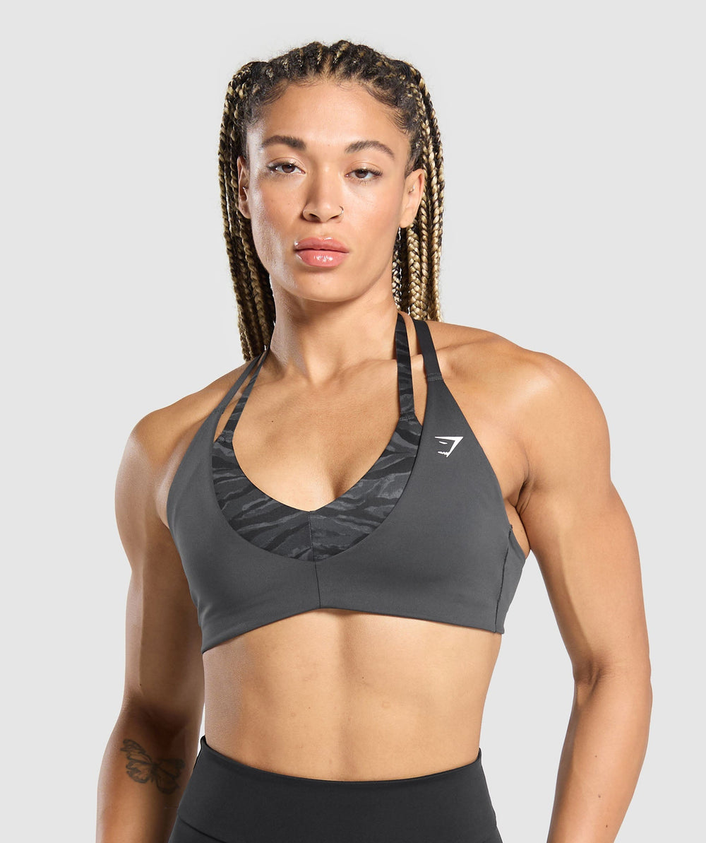 Power x T Back Sports Bra Asphalt Grey/Onyx Grey