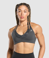Power x T Back Sports Bra Asphalt Grey/Onyx Grey