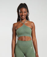 Adapt Fleck Seamless Halterneck Bralette Dusk Green/Light Sage Green