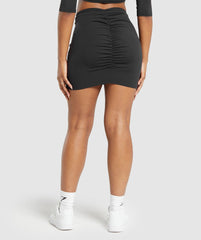 Ruche Skirt Black