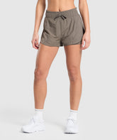 Running 2 in 1 Woven Shorts Camo Brown