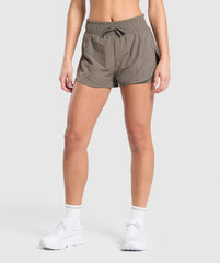 Running 2 in 1 Woven Shorts Camo Brown