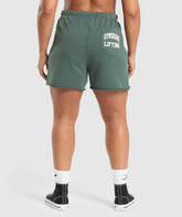 Lifting Graphic Shorts Slate Teal